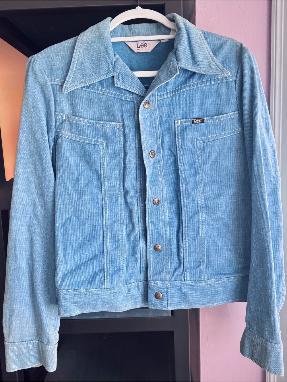 VINTAGE 1970s LEE Deadstock Denim Jacket Dagger Collar Sanfor-Set